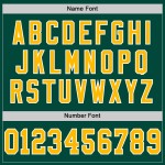 Authentischer, individuell gestalteter grüner Throwback-Fußball aus gold-weißem Mesh-Jersey Authentischer, individuell gestalteter grüner Throwback-Fußball aus gold-weißem Mesh-Jersey