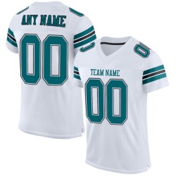 Jersey Authentic Football Teal-Schwarz Custom Mesh Weiß