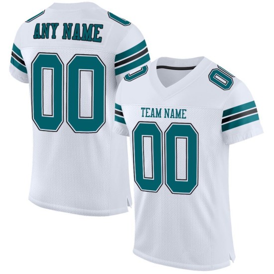 Jersey Authentic Football Teal-Schwarz Custom Mesh Weiß Jersey Authentic Football Teal-Schwarz Custom Mesh Weiß