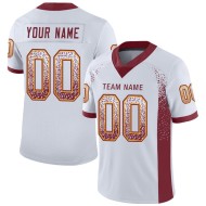 Burgund-Gold Fashion Weiß Mesh Jersey Fußball Drift Custom