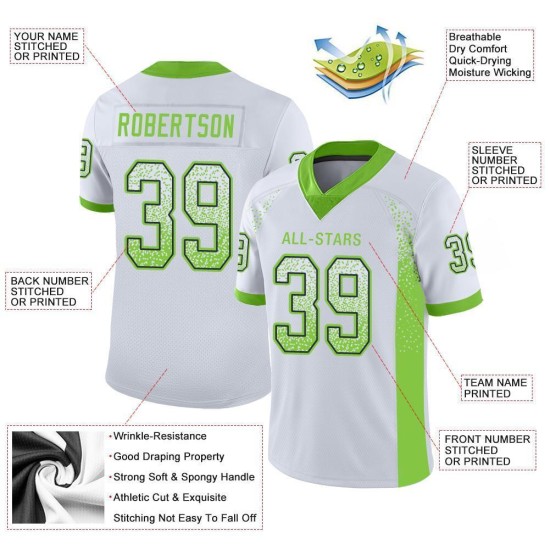 Neongrün-Marineblau Fußball Weiß Fashion Mesh Jersey Custom Drift Neongrün-Marineblau Fußball Weiß Fashion Mesh Jersey Custom Drift