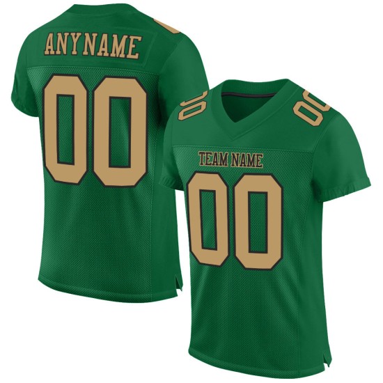 Benutzerdefiniertes authentisches Kelly Green Gold-Black Old Football Mesh-Trikot Benutzerdefiniertes authentisches Kelly Green Gold-Black Old Football Mesh-Trikot