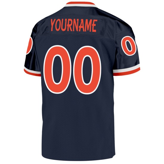 Navy Mesh Orange-Weiß Fußballtrikot Authentic Throwback Custom Navy Mesh Orange-Weiß Fußballtrikot Authentic Throwback Custom