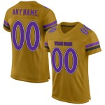 Authentisches Lila-Schwarzes Fußball-Mesh-Custom-Gold-Trikot Old Authentisches Lila-Schwarzes Fußball-Mesh-Custom-Gold-Trikot Old