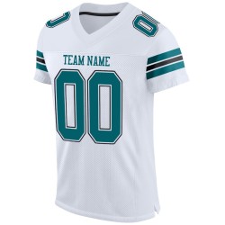 Jersey Authentic Football Teal-Schwarz Custom Mesh Weiß Jersey Authentic Football Teal-Schwarz Custom Mesh Weiß