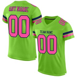 Grün Fußball Neon Pink-Navy Jersey Custom Authentic Mesh