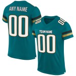 Mesh Teal Authentic Football Jersey Gold Custom Weiß-Old Mesh Teal Authentic Football Jersey Gold Custom Weiß-Old