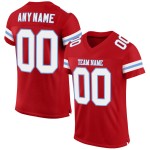 Jersey Blau Custom Authentic Mesh Weiß-Licht Fußball Rot Jersey Blau Custom Authentic Mesh Weiß-Licht Fußball Rot