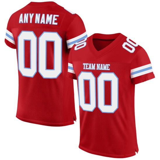 Jersey Blau Custom Authentic Mesh Weiß-Licht Fußball Rot Jersey Blau Custom Authentic Mesh Weiß-Licht Fußball Rot