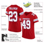 Jersey Blau Custom Authentic Mesh Weiß-Licht Fußball Rot Jersey Blau Custom Authentic Mesh Weiß-Licht Fußball Rot