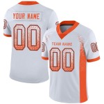 Benutzerdefiniertes Trikot Fußball Mesh Drift Orange-Navy Fashion Weiß Benutzerdefiniertes Trikot Fußball Mesh Drift Orange-Navy Fashion Weiß