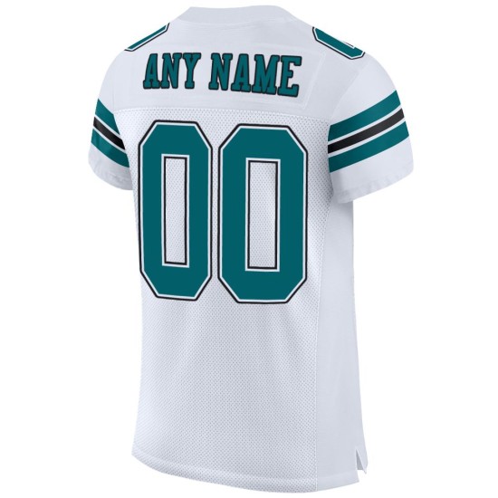 Jersey Authentic Football Teal-Schwarz Custom Mesh Weiß Jersey Authentic Football Teal-Schwarz Custom Mesh Weiß