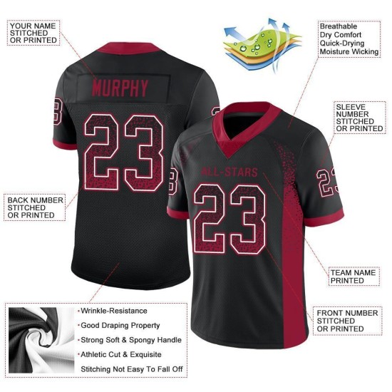 Fußballtrikot Cardinal-White Fashion Custom Black Drift Mesh Fußballtrikot Cardinal-White Fashion Custom Black Drift Mesh