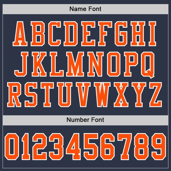 Benutzerdefiniertes orange-weißes Mesh-Fußballtrikot in Marineblau, authentisch Benutzerdefiniertes orange-weißes Mesh-Fußballtrikot in Marineblau, authentisch