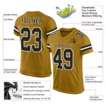 Authentisches benutzerdefiniertes schwarz-weißes Gold-Fußballtrikot Old Mesh Authentisches benutzerdefiniertes schwarz-weißes Gold-Fußballtrikot Old Mesh