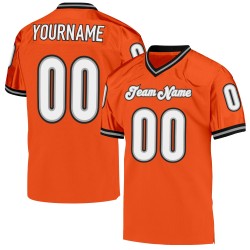 Jersey Orange Mesh Football Throwback Custom Weiß-Schwarz Authentic