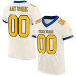 Gold-Royal Authentic Football Custom Jersey Mesh Creme Gold-Royal Authentic Football Custom Jersey Mesh Creme