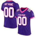Lila Fußball Mesh Trikot Custom Weiß-Pink Authentic Lila Fußball Mesh Trikot Custom Weiß-Pink Authentic