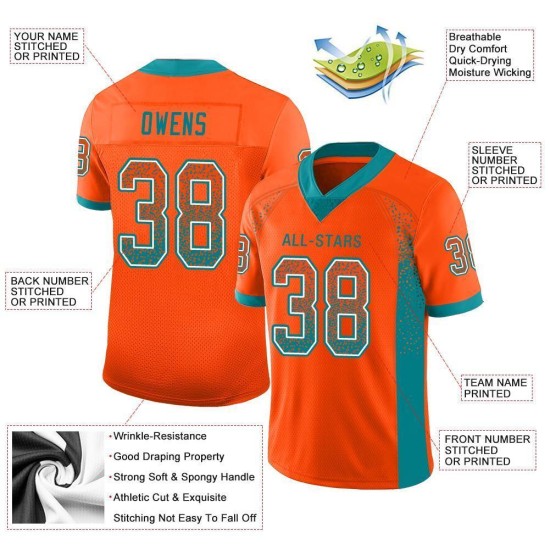Mesh Jersey Orange Custom Aqua-Weiß Drift Fashion Fußball Mesh Jersey Orange Custom Aqua-Weiß Drift Fashion Fußball