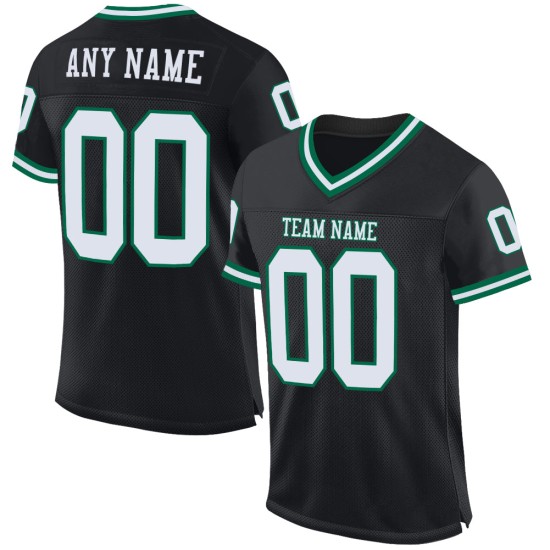 Throwback White-Kelly Authentic Jersey Mesh Grün Fußball Schwarz Custom Throwback White-Kelly Authentic Jersey Mesh Grün Fußball Schwarz Custom