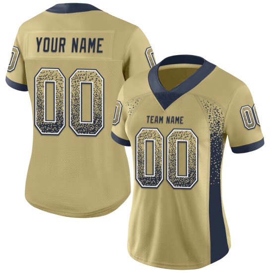 Custom Fashion Fußballtrikot Gold Vegas Drift Mesh Marineblau-Weiß Custom Fashion Fußballtrikot Gold Vegas Drift Mesh Marineblau-Weiß