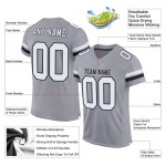 Graues authentisches weiß-schwarzes Mesh-Fußballtrikot Light Graues authentisches weiß-schwarzes Mesh-Fußballtrikot Light