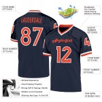 Navy Mesh Orange-Weiß Fußballtrikot Authentic Throwback Custom Navy Mesh Orange-Weiß Fußballtrikot Authentic Throwback Custom