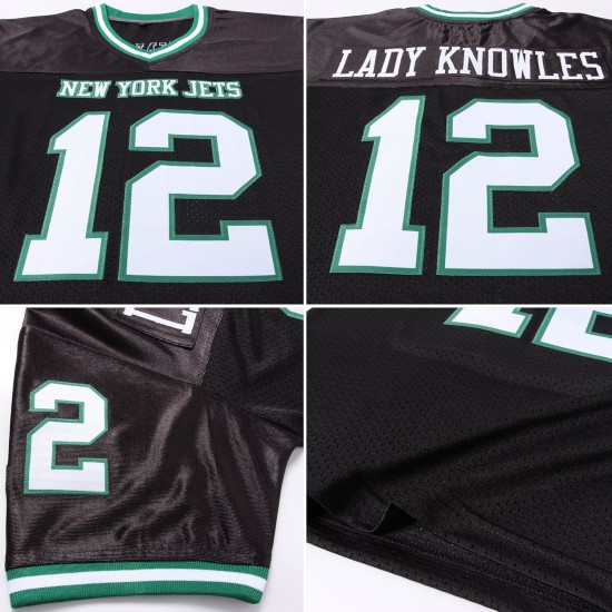 Throwback White-Kelly Authentic Jersey Mesh Grün Fußball Schwarz Custom Throwback White-Kelly Authentic Jersey Mesh Grün Fußball Schwarz Custom