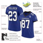 Royal Authentic Weiß-Schwarzes Mesh-Fußballtrikot, individuell anpassbar Royal Authentic Weiß-Schwarzes Mesh-Fußballtrikot, individuell anpassbar