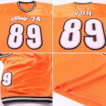 Jersey Orange Mesh Football Throwback Custom Weiß-Schwarz Authentic Jersey Orange Mesh Football Throwback Custom Weiß-Schwarz Authentic