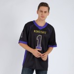 Fußballtrikot Fashion Custom Lila-Altgold Mesh Drift Schwarz Fußballtrikot Fashion Custom Lila-Altgold Mesh Drift Schwarz