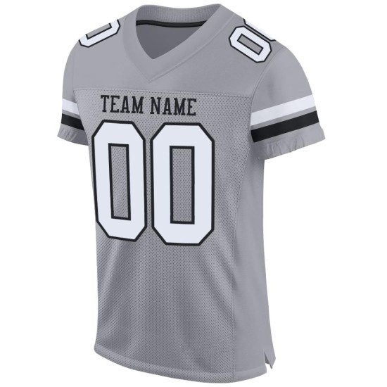 Graues authentisches weiß-schwarzes Mesh-Fußballtrikot Light Graues authentisches weiß-schwarzes Mesh-Fußballtrikot Light