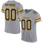 Benutzerdefiniertes graues Mesh-Trikot Authentic Black-Gold Light Football Benutzerdefiniertes graues Mesh-Trikot Authentic Black-Gold Light Football