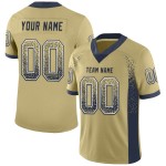 Custom Fashion Fußballtrikot Gold Vegas Drift Mesh Marineblau-Weiß Custom Fashion Fußballtrikot Gold Vegas Drift Mesh Marineblau-Weiß