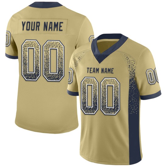 Custom Fashion Fußballtrikot Gold Vegas Drift Mesh Marineblau-Weiß Custom Fashion Fußballtrikot Gold Vegas Drift Mesh Marineblau-Weiß