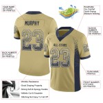 Custom Fashion Fußballtrikot Gold Vegas Drift Mesh Marineblau-Weiß Custom Fashion Fußballtrikot Gold Vegas Drift Mesh Marineblau-Weiß