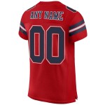 Authentisches, marineblau-weißes Custom-Football-Trikot aus rotem Mesh Authentisches, marineblau-weißes Custom-Football-Trikot aus rotem Mesh