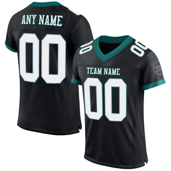 Football Mesh Authentic Custom Schwarz Weiß-Mitternachtstrikot Grün Football Mesh Authentic Custom Schwarz Weiß-Mitternachtstrikot Grün