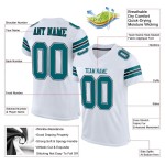 Jersey Authentic Football Teal-Schwarz Custom Mesh Weiß Jersey Authentic Football Teal-Schwarz Custom Mesh Weiß