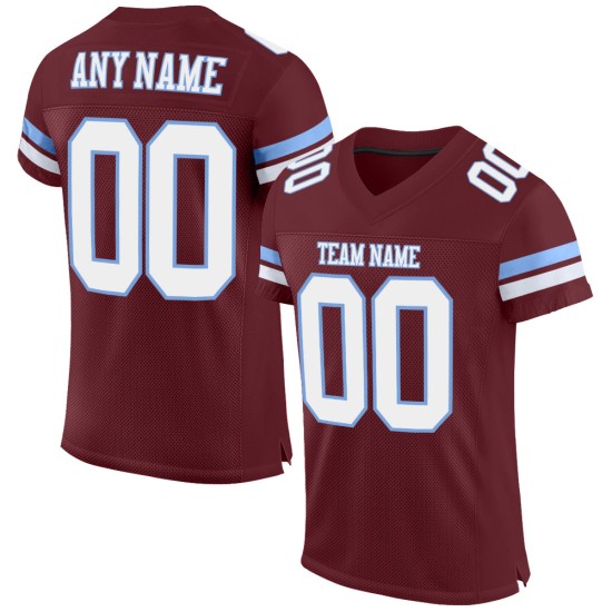 Jersey Burgund Authentic Blau Mesh Weiß-Licht Custom Fußball Jersey Burgund Authentic Blau Mesh Weiß-Licht Custom Fußball