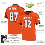 Jersey Orange Mesh Football Throwback Custom Weiß-Schwarz Authentic Jersey Orange Mesh Football Throwback Custom Weiß-Schwarz Authentic