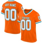 Orange Mesh Custom Jersey Authentic Throwback Weiß-Blaugrün Fußball Orange Mesh Custom Jersey Authentic Throwback Weiß-Blaugrün Fußball