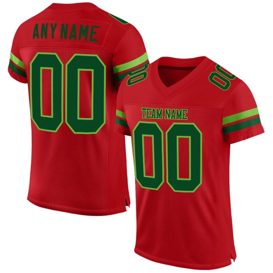 Grünes Mesh-Trikot Fußball Custom Rot Grün-Neon Authentic Grünes Mesh-Trikot Fußball Custom Rot Grün-Neon Authentic