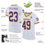 Football Weiß Lila-Gold Custom Mesh Authentic Jersey Throwback Football Weiß Lila-Gold Custom Mesh Authentic Jersey Throwback