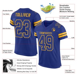 Mesh Football Royal Custom Jersey Authentic Royal-Gold Mesh Football Royal Custom Jersey Authentic Royal-Gold