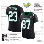 Authentisches benutzerdefiniertes Fußball-Mesh-Grün-Trikot Schwarz-Weiß-Kelly Authentisches benutzerdefiniertes Fußball-Mesh-Grün-Trikot Schwarz-Weiß-Kelly