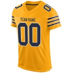 Authentisches gold-marineblau-weißes Fußball-Mesh-Trikot nach Maß Authentisches gold-marineblau-weißes Fußball-Mesh-Trikot nach Maß