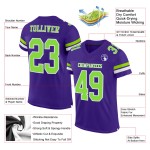 Jersey Authentic Neon Grün-Weiß Custom Lila Fußball Mesh