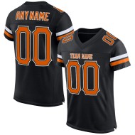 Benutzerdefiniertes authentisches schwarzes orange-weißes Texas Football-Trikot